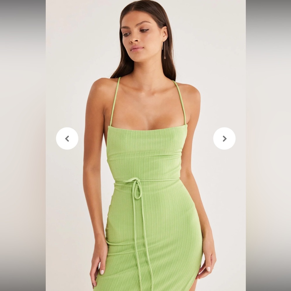 RUMER Equinox Lime Green Maxi Dress